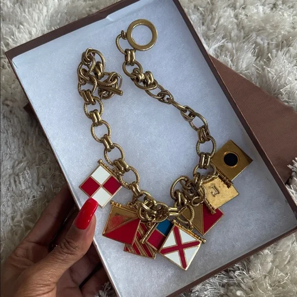 C. Wonder Vintage Nautical Flag Statement Necklace